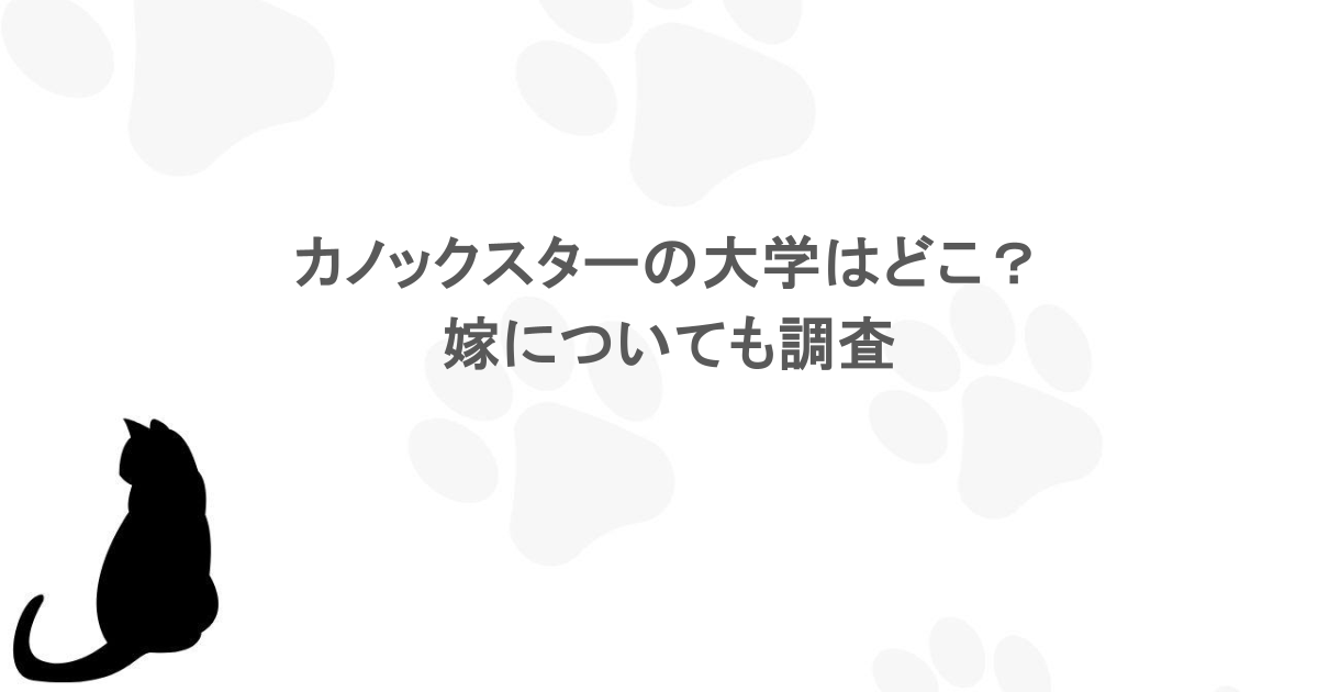 カノックスターの大学はどこ？嫁についても調査